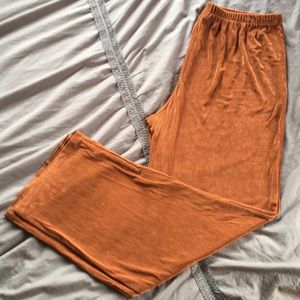 boho orange wide pants